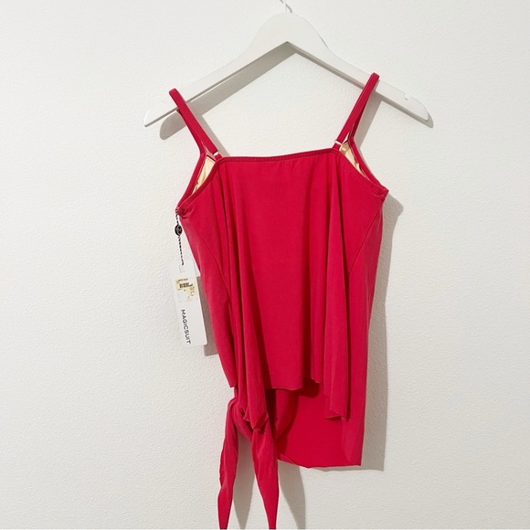 NEW NWT Magicsuit Women Solid Tankini Top Swimwear Pink Size 10 - Picture 2 of 5